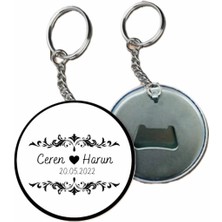 Kişiye Özel Açacaklı Düğün Anahtarlık - Nişan Anahtarlık- Söz Anahtarlık ( 25 Adet )