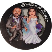 Karikatür Düğün Mağnet - Kişiye Özel Magnet - Karikatür Magnet ( 20 Adet )