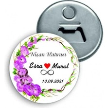 Kişiye Özel Açacaklı Düğün Magnet - Nişan Magnet - Söz Magnet ( 24 Adet )