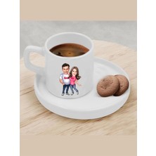 Özcan Tasarım Kişiye Özel Türk Kahvesi Fincanı Karikatür Sevgili Fincanı 5