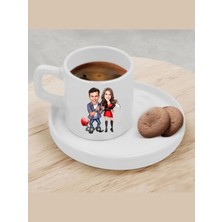 Özcan Tasarım Kişiye Özel Türk Kahvesi Fincanı Karikatür Sevgili Fincanı 3