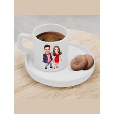 Özcan Tasarım Kişiye Özel Türk Kahvesi Fincanı Karikatür Sevgili Fincanı 2