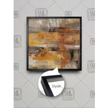 Toprak Tonlu Modern Soyut Sanat Bakır Kızıl Abstract Art Çerçeveli Kare Kanvas Tablo