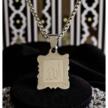 Allah Yazılı Çelik Kolye Ucu