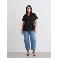Lc Waikiki Yeni Sezon Büyük Beden Balloon Fit Kadın Jean Pantolon