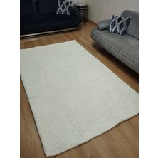 Espical Home Welsoft Kumaştan Yıkanabilir Lastikli Halı Örtüsü 160 x 233 cm Saçaksız Krem Renkli