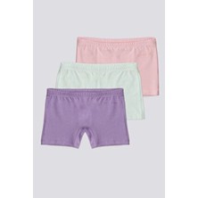 U.S. Polo Assn. Kız Çocuk Boxer Nefes Alabilir Kumaş 3 Adet Açık Nil Renkli Set