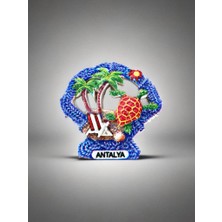 Mundy Antalya Temalı Kabartmalı Polyester Magnet 7cm x 7cm