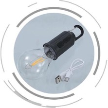 Taşınabilir Askılı Ampul Kamp Lambası Askılı Type-C Şarjlı Bahçe Lambası