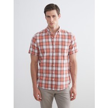 Lc Waikiki Yeni Sezon Regular Fit Kısa Kollu Ekose Poplin Erkek Gömlek