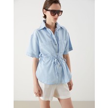 Lc Waikiki Yeni Sezon Büzgülü Kadın Jean Gömlek