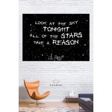 Vendini Her Yıldızın Bir Nedeni Vardır Pamuklu Duvar Halısı Modern Tasarım Dekoratif 70 x 50 cm