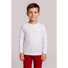Sibel Günay Butik Basic Çocuk Uzun Kollu Body | Unisex | Uzun Kollu | Pamuk & Hafif Likralı | Beyaz