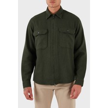 Armani Exchange Pamuklu Regular Fit Fermuarlı Cepli Gömlek Erkek Gömlek XM001140 AF16611 F8022