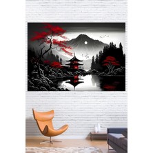Japon Bahçesi Manzarası Duvar Örtüsü Duvar Halısı Wall Tapestry