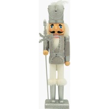 Jc Beyaz&gümüş Stantlı Nutcracker 38 cm