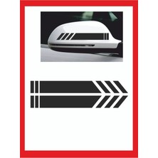 Araba Aynası Için Şerit Sticker - Oto Sticker - Araba Sticker - 20CM x 2,5 cm 2 Adet