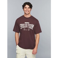 Lc Waikiki Yeni Sezon Bisiklet Yaka Slogan Baskılı Penye Erkek Tişört