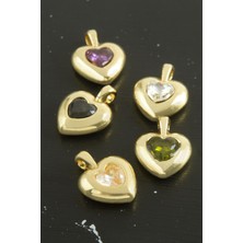 Ds-Derin Kalp Zirkon Taşlı Tek Kulplu Aparat 1 Adet-Mavi