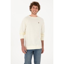 U.S. Polo Assn. Erkek Regular Fit Bisiklet Yaka Krem İnce Basic Sweatshirt 50313752-VR256