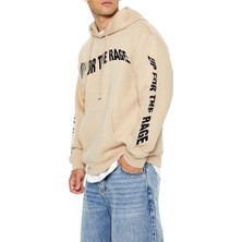 F21 Baskılı Kapüşonlu Sweatshirt