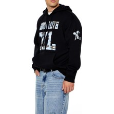 F21 Baskılı Kapüşonlu Sweatshirt