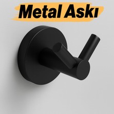 Askılık Vidalı Paslanmaz Metal Duvar Askısı Banyo ve Mutfak Için Modern Tasarım Siyah