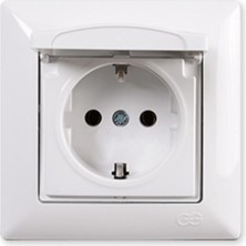 Günsan Fantasy Kapaklı Topraklı Priz Beyaz Renk