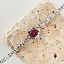 Vesce Atelier Tuva Gümüş Bordo Saat