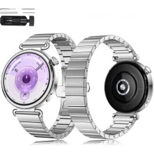 Huawei Watch Gt6 41MM Ile Uyumlu Renk Detaylı 18MM Paslanmaz Çelik Metal Kordon Kayış