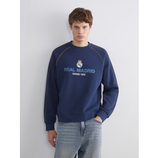 Lc Waikiki Yeni Sezon Bisiklet Yaka Real Madrid Baskılı Erkek Taraftar Sweatshirt