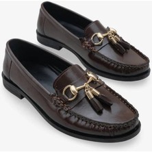 Kadın Püskül ve Toka Detaylı Loafer 4058