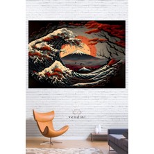 Japon Denizinde Dalgalar Duvar Örtüsü Duvar Halısı Wall Tapestry