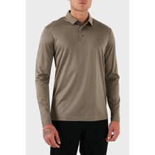 Emporio Armani Pamuklu Slim Fit Uzun Kollu Düğmeli Polo Yaka Sweat Erkek Polo Yaka Sweat 8N1F97 1juvz U6189