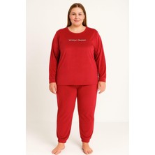 Pemilo Kadın 13214-2656 Büyük Beden Kadife Pijama Takımı