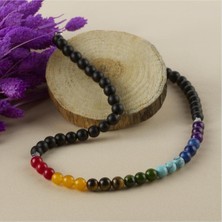 Ds-Derin 7li Doğaltaş Çakra Kolye-Siyah