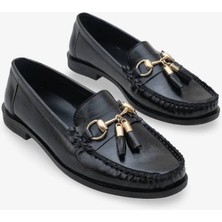 Kadın Püskül ve Toka Detaylı Loafer 4058