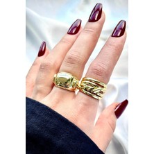 Premium Seri Braids Tasarım Cilalı Ayarlanabilir Kadın Yüzük