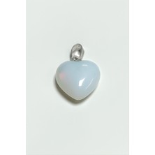 Ds-Derin Aytaşı Kalpli Doğaltaş Kolye Ucu Küçük 1,5 Cm-Açık Mavi