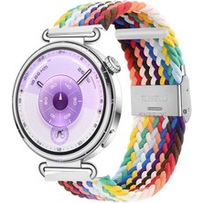 Sneezy Huawei Watch Gt6 41MM Ile Uyumlu Metal Klips Solo Fiberlink Kumaş Örgü Kordon