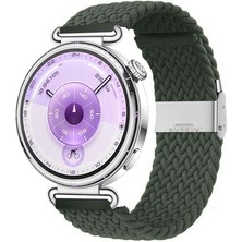 Sneezy Huawei Watch Gt6 41MM Ile Uyumlu Metal Klips Solo Fiberlink Kumaş Örgü Kordon