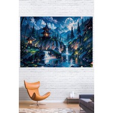 Estetik Japon Manzarası Duvar Örtüsü Duvar Halısı Wall Tapestry