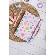 A5 Süresiz Haftalık Planlayıcı Spiralli Kuşe Kapak - Çiçek Bahçesi