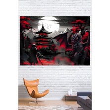 Samurai ve Ejderhalar Ülkesi Duvar Örtüsü Duvar Halısı Wall Tapestry