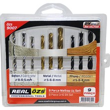9 Parça  Matkap Ucu Seti Beton - Metal - Ahşap - 5-6-8mm (5250)