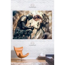 Melek ve Şovalye Duvar Örtüsü Duvar Halısı Wall Tapestry