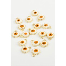 Ds-Derin Çiçek Nazar Tek Kulplu Mineli Bileklik ve Kolye Ucu Aparatı 1 Adet-Açık Mavi