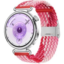 Sneezy Huawei Watch Gt6 41MM Ile Uyumlu Metal Klips Solo Fiberlink Kumaş Örgü Kordon
