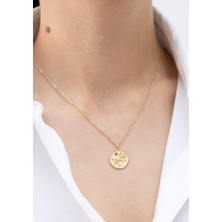 Vintage Yay Burcu 14 Ayar Altın Kolye