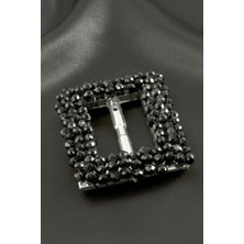 Ds-Derin Dikdörtgen Taşlı Kemer Tokası 1 Adet-Siyah